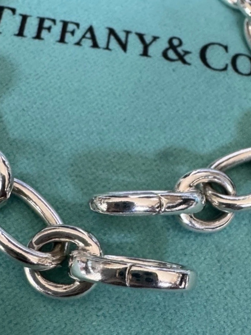 Tiffany & Co Italy 925 Sterling Oval Link 7.5” Clasp Ends - Picture 9 of 12